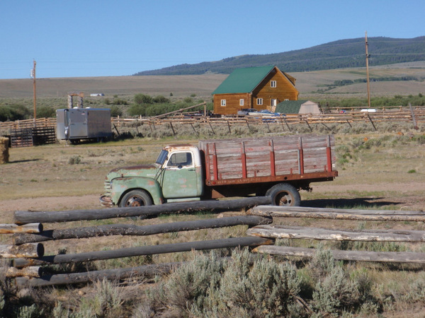 Old truck from a closed logging operation.